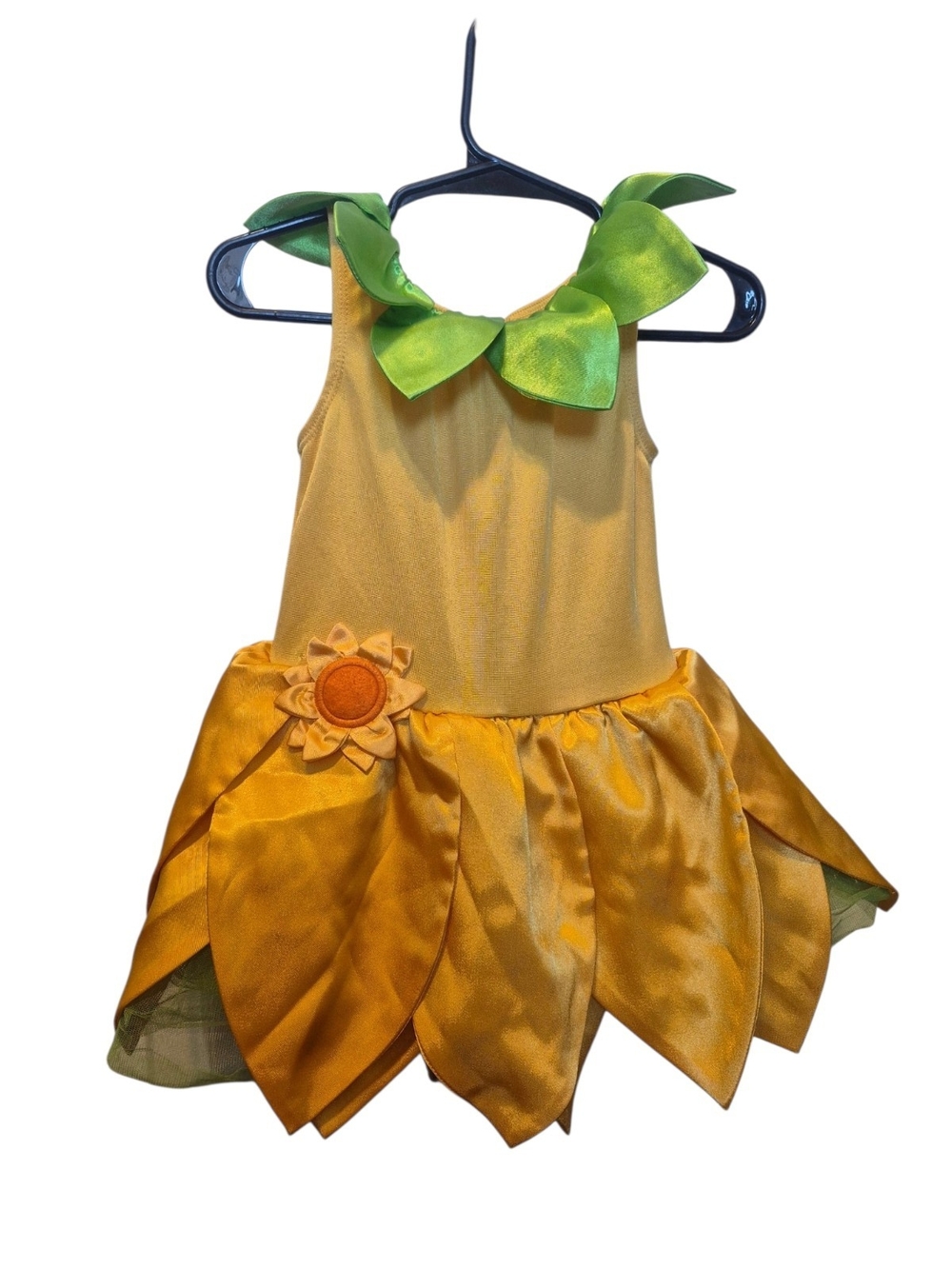Gymboree Yellow Sunflower Dress Costume with Green Leaf Collar